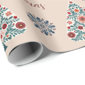 Papier Cadeau Cute cosy Whimsical Scandinavian arbres (Coin rond)