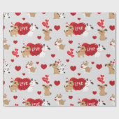 Papier Cadeau Cute Couple Chipies Aimer Motif (Plat)