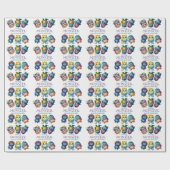 Papier Cadeau Cute Cudely Colorful Petits Monsters Anniversaire (Plat)