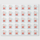 Papier Cadeau Cute Cupcake House Fille Noël (Plat)