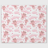 Papier Cadeau Cute Cupid avec ailes roses Motif Saint-Valentin (Plat)