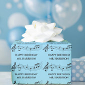 Papier Cadeau Cute Custom Music Enseignant Notes musicales Anniv