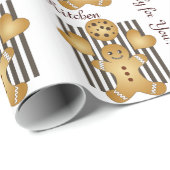 Papier Cadeau Cute Cute Gingerbread Homme Cookie (Coin rond)