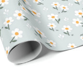 Papier Cadeau Cute Daisy White Pâques Cadeau Anniversaire (Coin rond)