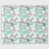 Papier Cadeau Cute de chat et pointe joueuse à partir d'une poch (Plat)