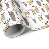 Papier Cadeau Cute Deer Buck Bull Elk Main Dray Baby Nursery (Coin rond)
