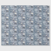 Papier Cadeau Cute Denim Mode Noël Père Noël Motif (Plat)