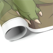 Papier Cadeau Cute Dino Friend Anime Boy - Green Dinosaur (Coin rond)