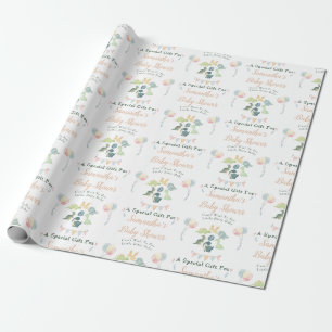 Papier Cadeau Cute Dinosaur Aquarelle Baby shower Personnalisé