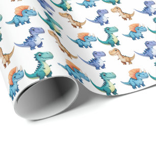 Papier Cadeau Cute Dinosaur Balloon Garçon amis fête d'anniversa