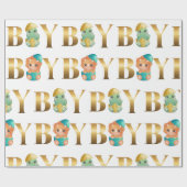 Papier Cadeau Cute Dinosaur garçon babyshower (Plat)