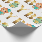 Papier Cadeau Cute Dinosaur garçon babyshower (Coin)