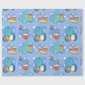 Papier Cadeau Cute Dinosaur, Robot & Rocket Toys (Plat)