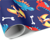 Papier Cadeau Cute dinosaures (Coin rond)