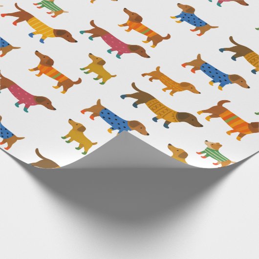 Papier Cadeau Cute Dogs in Sweaters Wrapping Paper (Coin)