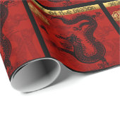 Papier Cadeau Cute Dragon chinois Année Zodiac Anniversaire WP1 (Coin rond)