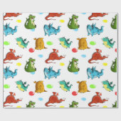 Papier Cadeau Cute dragons (Plat)