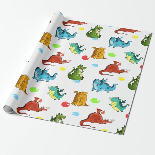 Papier Cadeau Cute dragons (Déroulé)