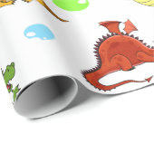 Papier Cadeau Cute dragons (Coin rond)