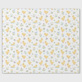 Papier Cadeau Cute Ducklings and Wildflowers Pattern (Plat)