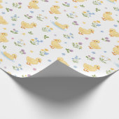 Papier Cadeau Cute Ducklings and Wildflowers Pattern (Coin)