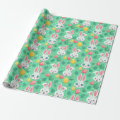 Papier Cadeau Cute Easter Bunny Pattern Wrapping Paper (Déroulé)