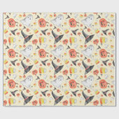 Papier Cadeau Cute Éffrayant Halloween Aquarelle Sorcière Jack F (Plat)