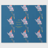 Papier Cadeau Cute Elephant Birthday  (Plat)