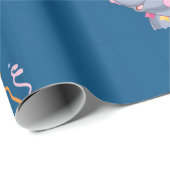 Papier Cadeau Cute Elephant Birthday  (Coin rond)