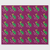 Papier Cadeau Cute Elf turtle Merry Christmas wrapping paper (Plat)