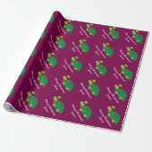 Papier Cadeau Cute Elf turtle Merry Christmas wrapping paper (Déroulé)