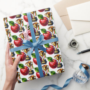 Papier Cadeau Cute enseignant carrelé motif