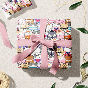 Papier Cadeau Cute et coloré Kawaii Motif de chat
