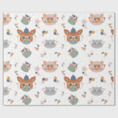 Papier Cadeau Cute Farm Animal party Papier d'enveloppement (Plat)