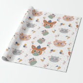 Papier Cadeau Cute Farm Animal party Papier d'enveloppement (Déroulé)