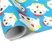 Papier Cadeau Cute ferme de poulet Enfants 1er fête d'anniversai (Coin rond)