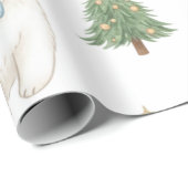 Papier Cadeau Cute Festive Woodland Animals Christmas (Coin rond)