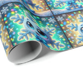 Papier Cadeau Cute flocon de neige 2 (Coin rond)