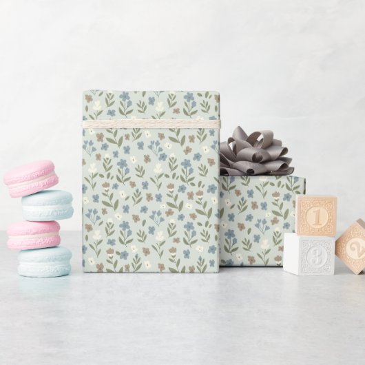 Papier Cadeau Cute Floral Pattern Wrapping Paper Roll (Baby Shower)