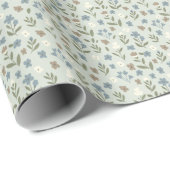Papier Cadeau Cute Floral Pattern Wrapping Paper Roll (Coin rond)