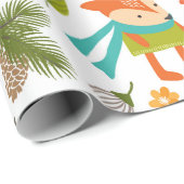 Papier Cadeau Cute Folksy Woodland Animaux (Coin rond)