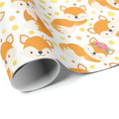 Papier Cadeau Cute Fox (Coin rond)