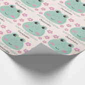 Papier Cadeau Cute Frog Face Nom Anniversaire de enfant (Coin)
