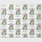 Papier Cadeau Cute Frog Santa Hat Noël (Plat)
