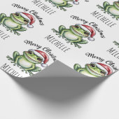 Papier Cadeau Cute Frog Santa Hat Noël (Coin)