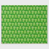 Papier Cadeau Cute Frogs Motif sur Dark Green (Plat)