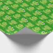 Papier Cadeau Cute Frogs Motif sur Dark Green (Coin)