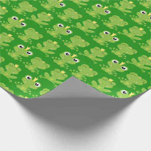 Papier Cadeau Cute Frogs Motif sur Dark Green (Coin)