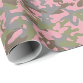 Papier Cadeau Cute Fun Camo – Bois Rose (Coin rond)