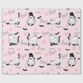 Papier Cadeau Cute Ghost Cats Halloween (Plat)